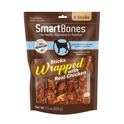 SmartBones Chicken Wrapped Peanut Butter Sicks Rawhide Free Dog Chew