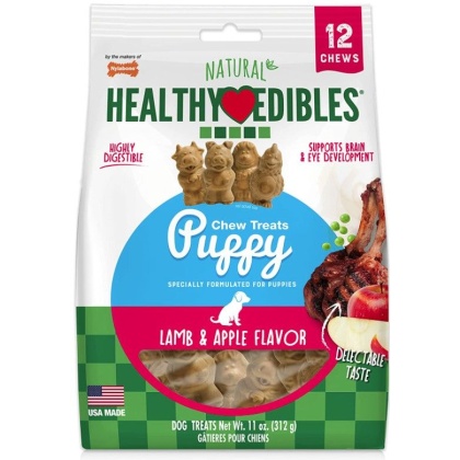 Nylabone Natural Healthy Edibles Puppy Chew Treats - Lamb & Apple Flavor