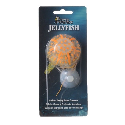 Aquatic Creations Glowing Jellyfish Aquarium Ornament - Orange